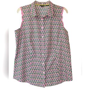 Talbots Sleevless Button Down Ladies Shirt Size 14P